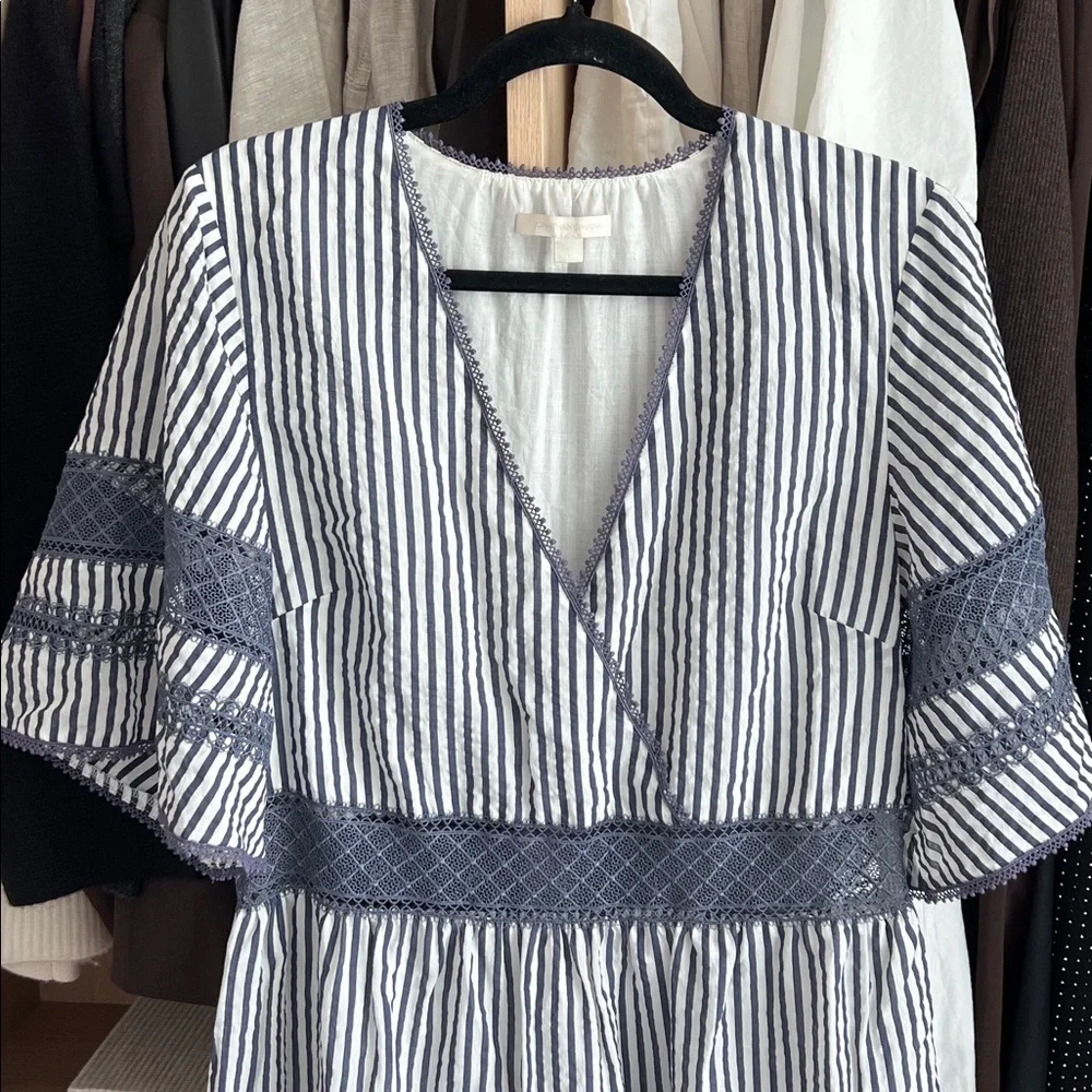 Jonathan Simkhai Navy and White Striped Maxi Dress Size M - Picture 5 of 9